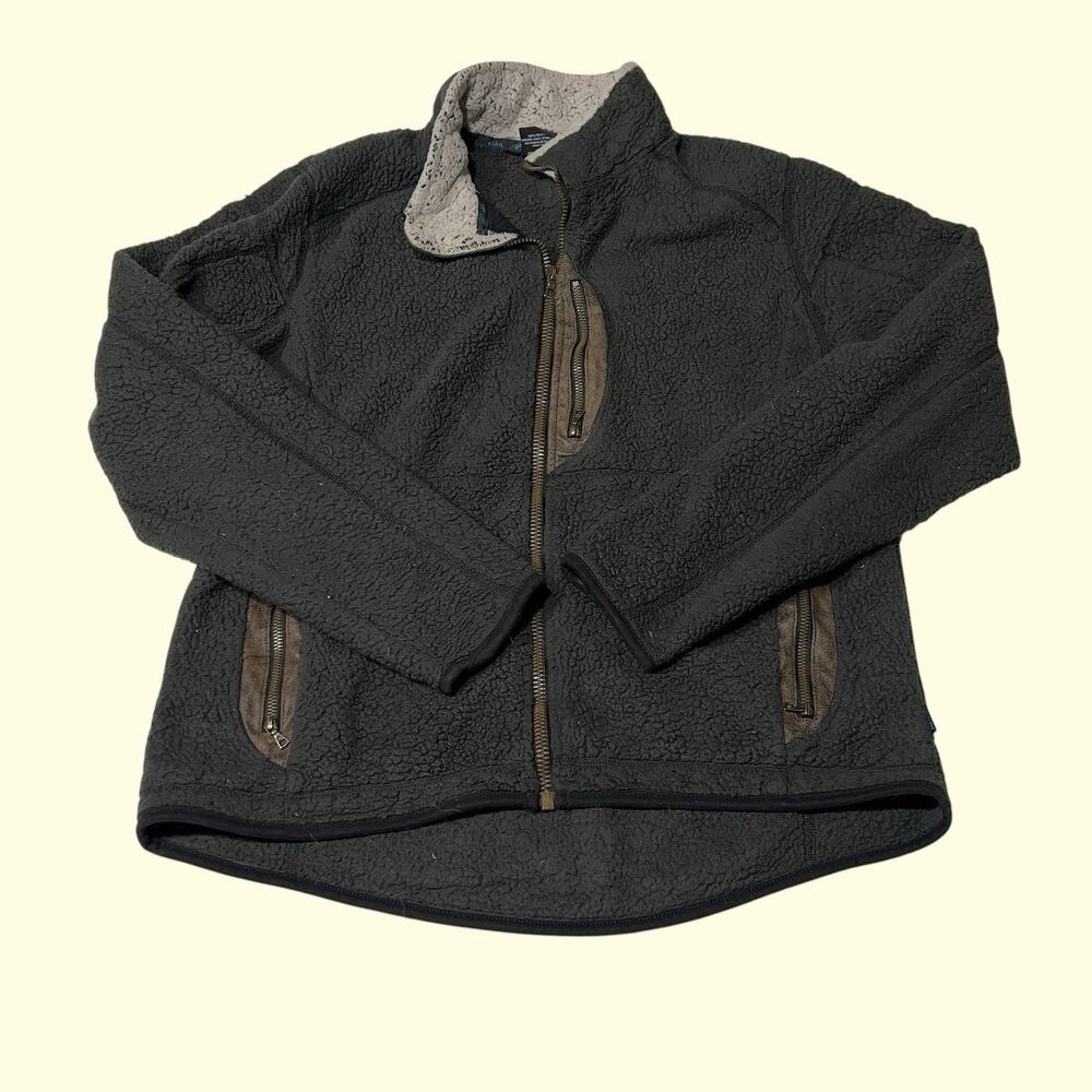 Kuhl Interceptr Full Zip Fleece Jacket Charcoal Gray Pockets Mens Size M